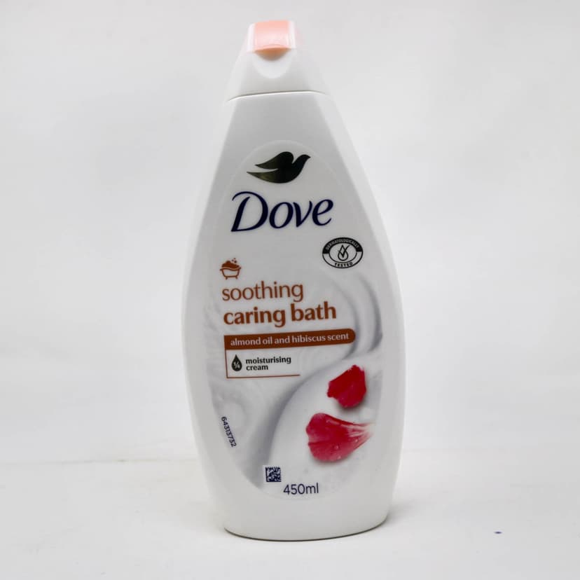 Dove Soothing Caring Bath – Almond Oil & Hibiscus (450ml)