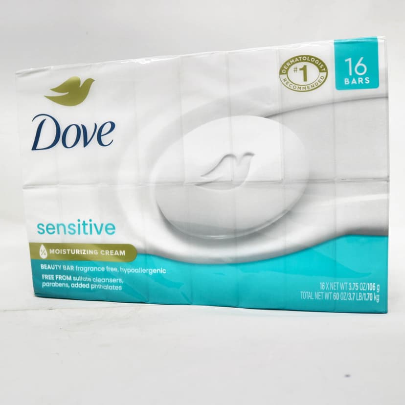 Dove Sensitive Beauty Bar with Moisturizing Cream – 16 Bars