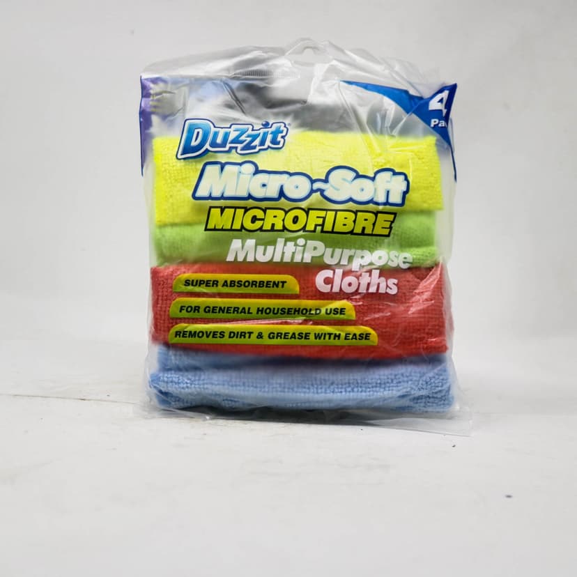 Duzzit Micro-Soft Microfibre Multi-Purpose Cloths – 4 Pack