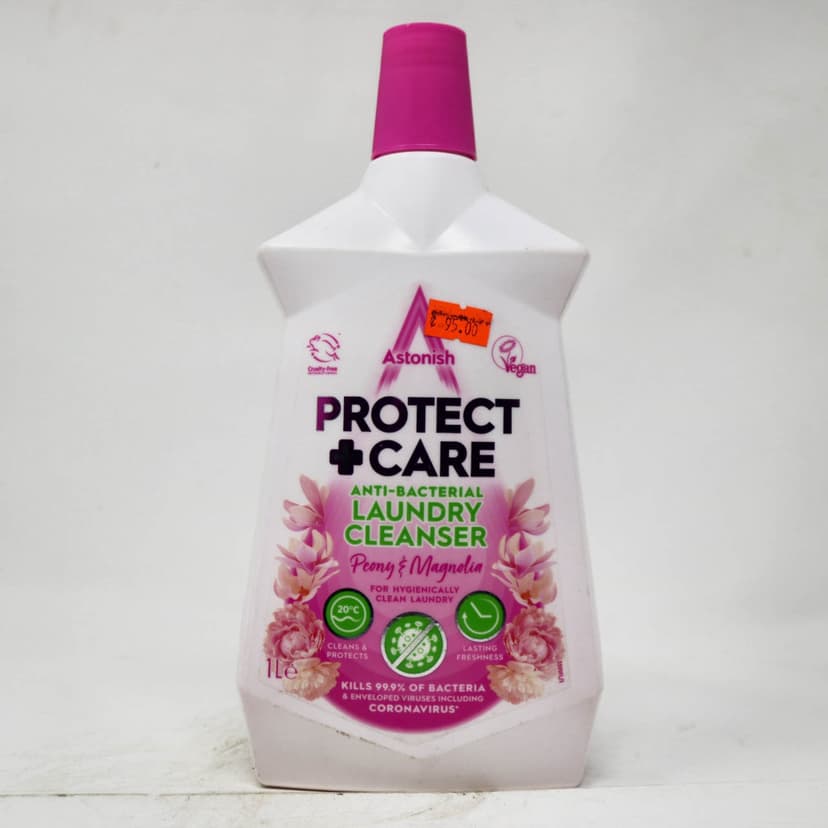 Astonish Protect + Care Anti-Bacterial Laundry Cleanser – Peony & Magnolia (1L)