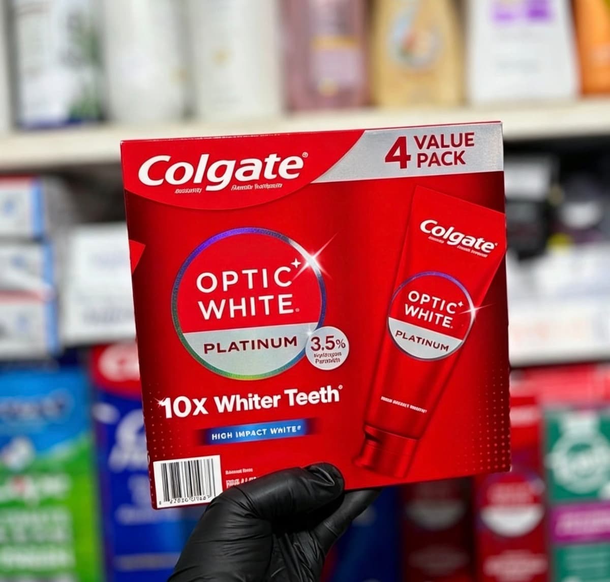 🦷 Colgate Optic White Platinum Toothpaste – 4 Value Pac