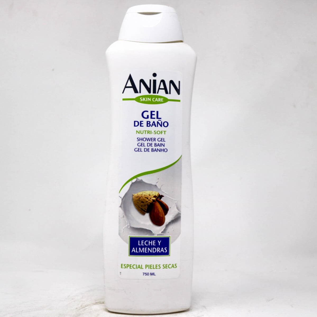 Anian Nutri-Soft Shower Gel with Milk & Almonds, 750ml – For Dry Skin