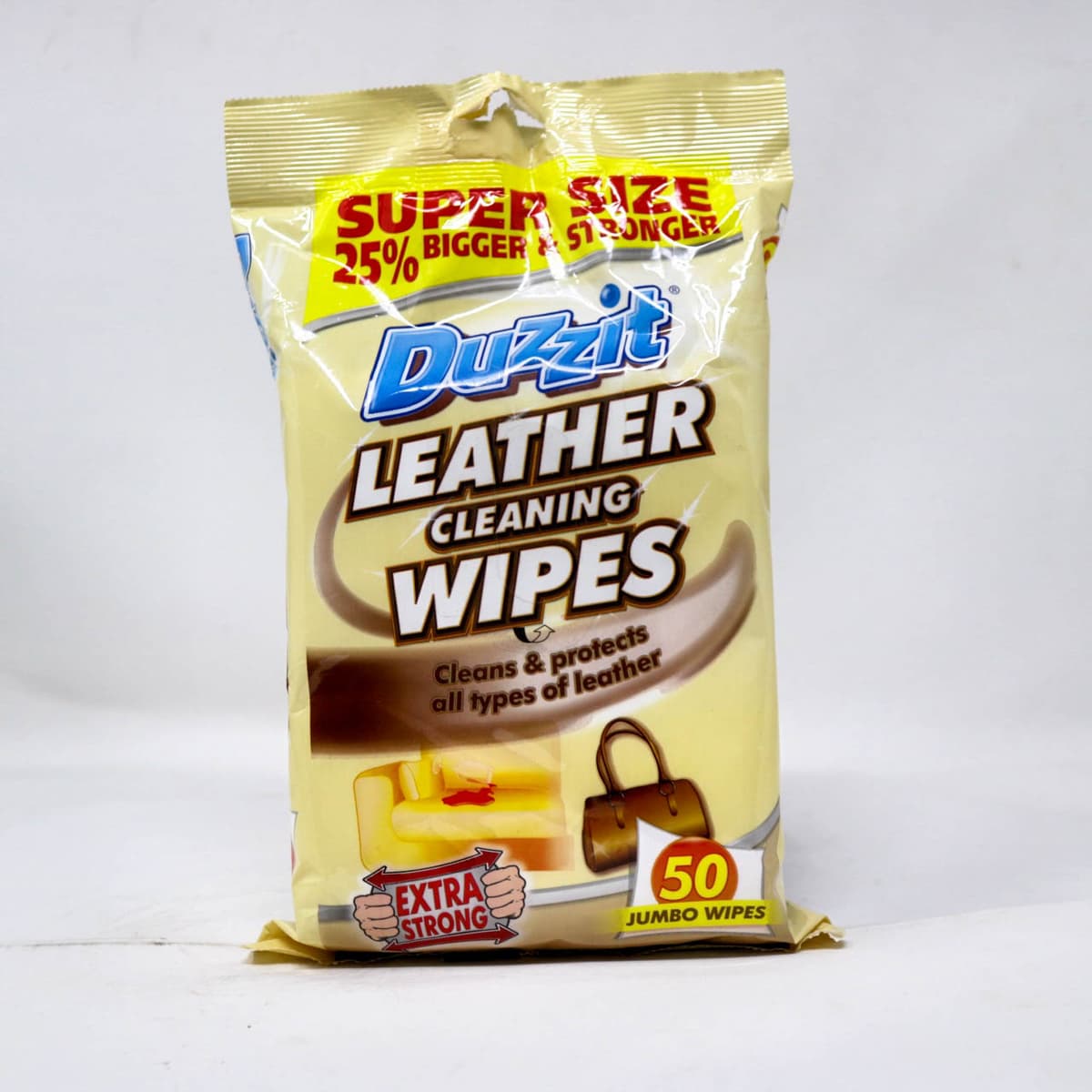 Duzzit Leather Cleaning Wipes, 50 Jumbo Wipes – Extra Strong, Cleans & Protects All Types of Leather