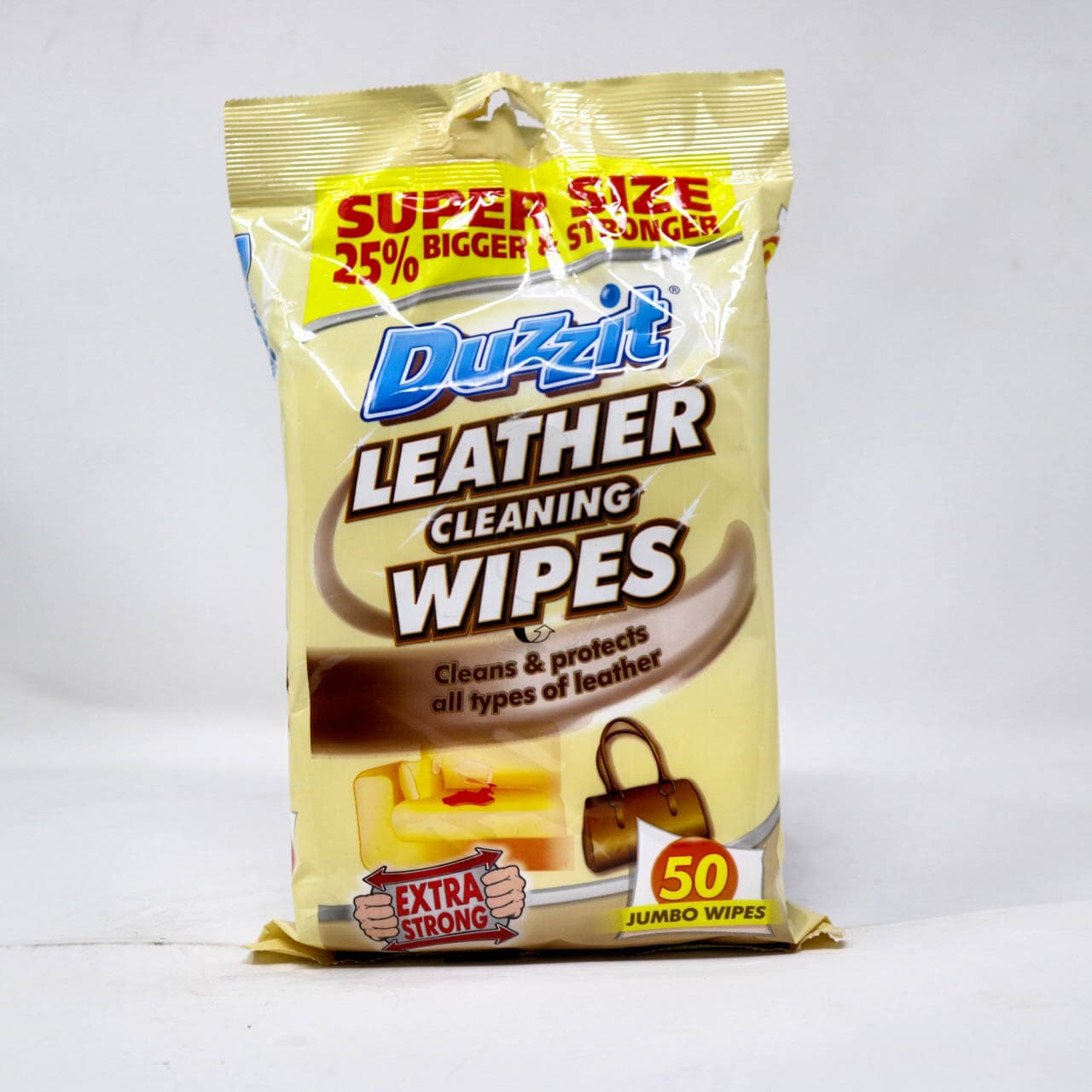 Duzzit Leather Cleaning Wipes, 50 Jumbo Wipes – Extra Strong, Cleans & Protects All Types of Leather