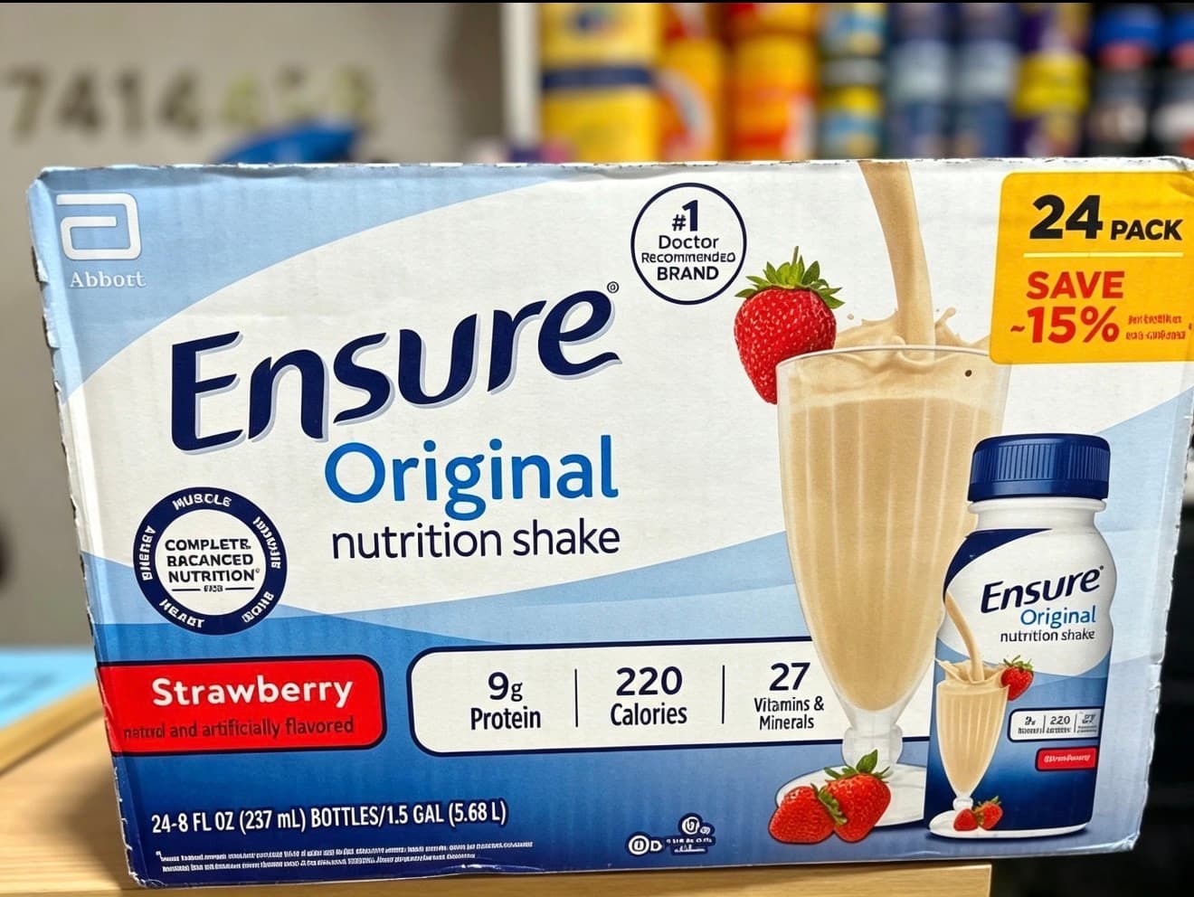 🥤 Ensure Original Strawberry Nutrition Shake – 24 Pack