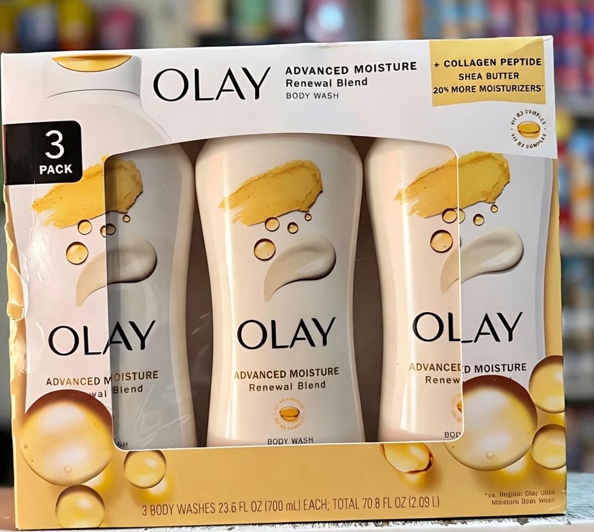 Olay Advanced Moisture Renewal Body Wash – 3‑Pack
